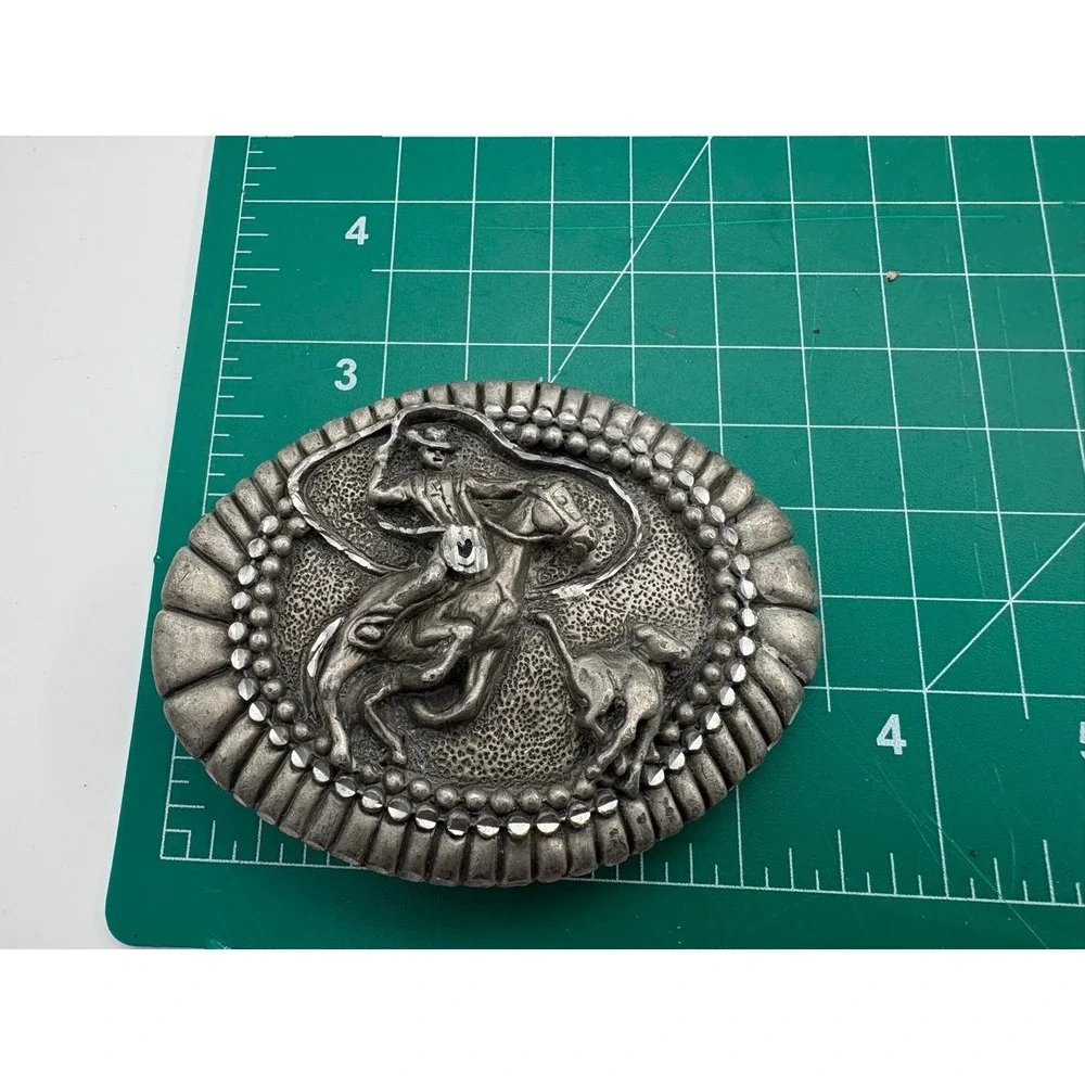 Cowboy Bucking Bronco Silver Tone Belt Buckle Vintage‎ Ege 1993 Western USA